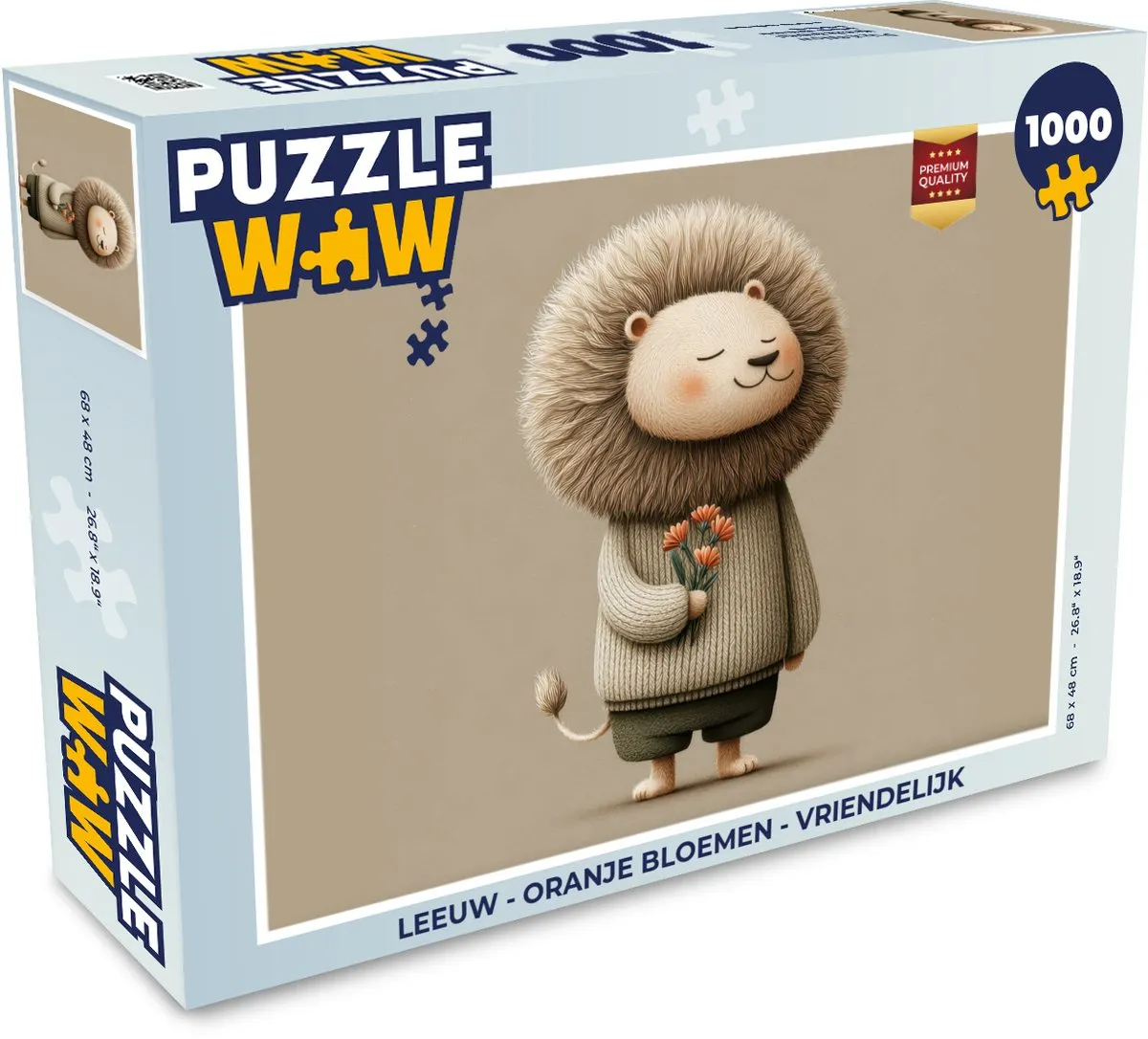 PuzzleWow Leeuw Oranje Bloemen Legpuzzel 1000 Stuks