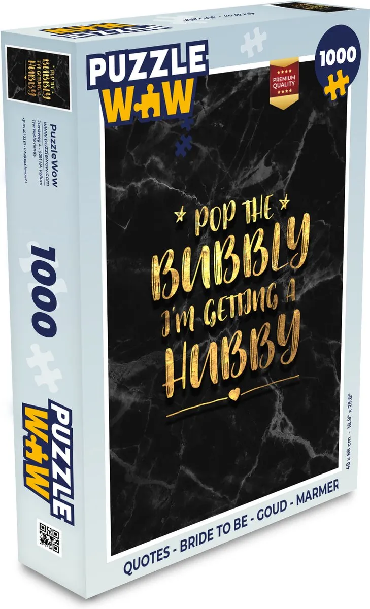 PuzzleWow Bride To Be Legpuzzel 1000 Stuks