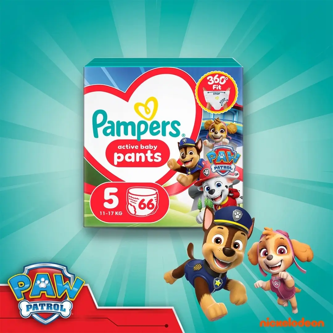 Pampers Baby-Dry Pants Paw Patrol Maat 5 - 66 Stuks