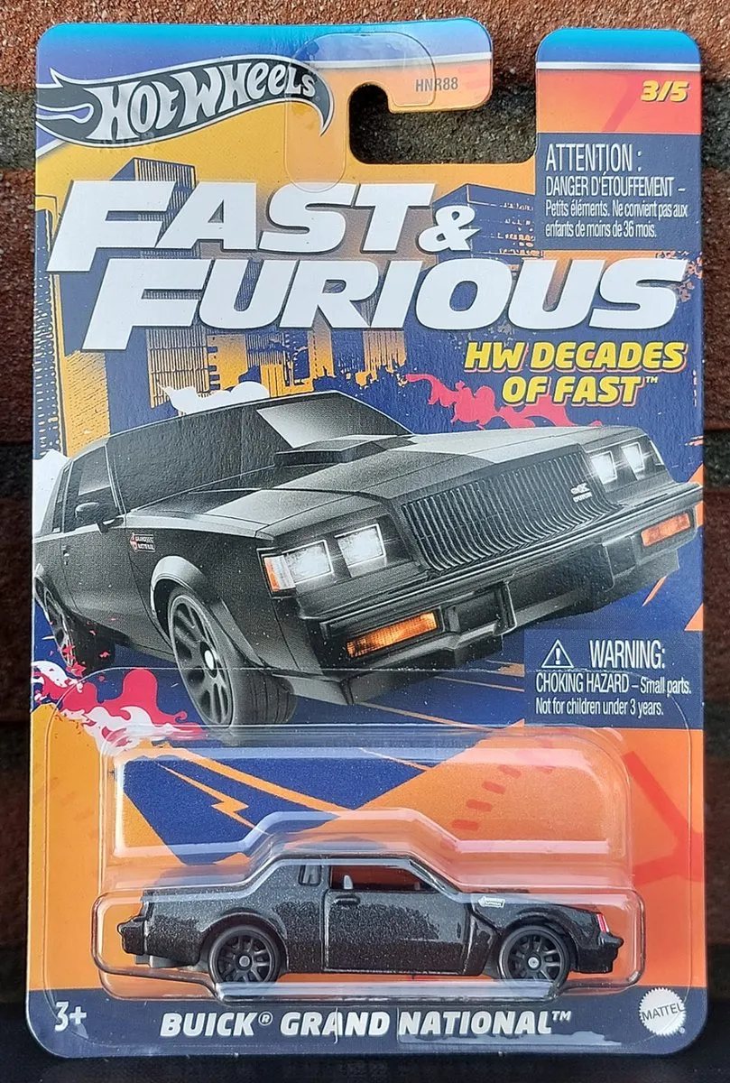 Hot Wheels Fast & Furious HRW43 Buick Grand National - Speelgoedvoertuig - Zwart - afbeelding 6 van 6