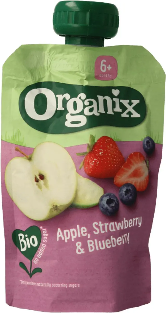Organix Knijpfruit Appel Aardbei Bosbes 100ml