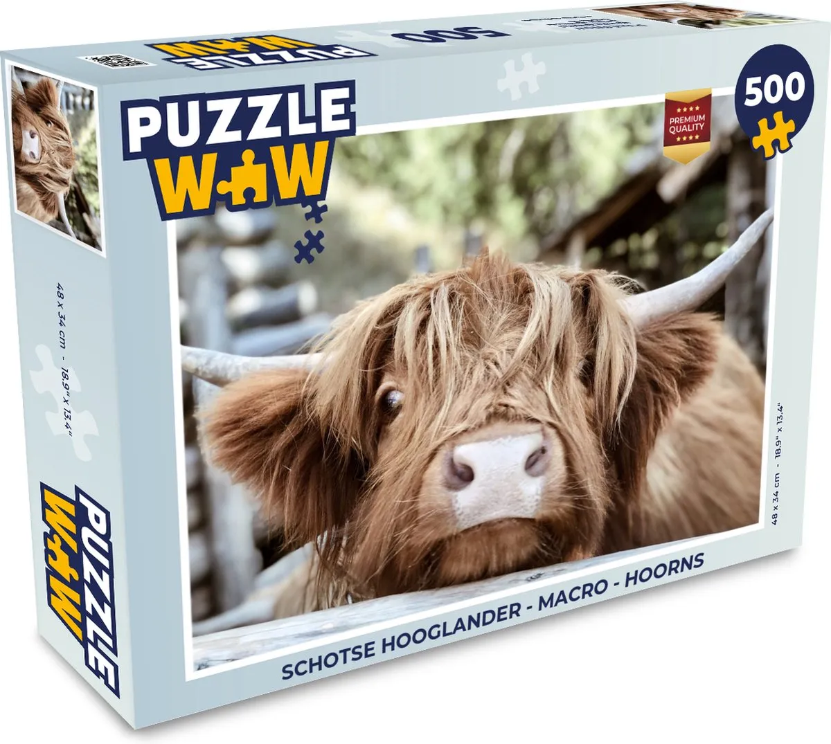 PuzzleWow Schotse Hooglander Legpuzzel 500 Stuks - Multicolor
