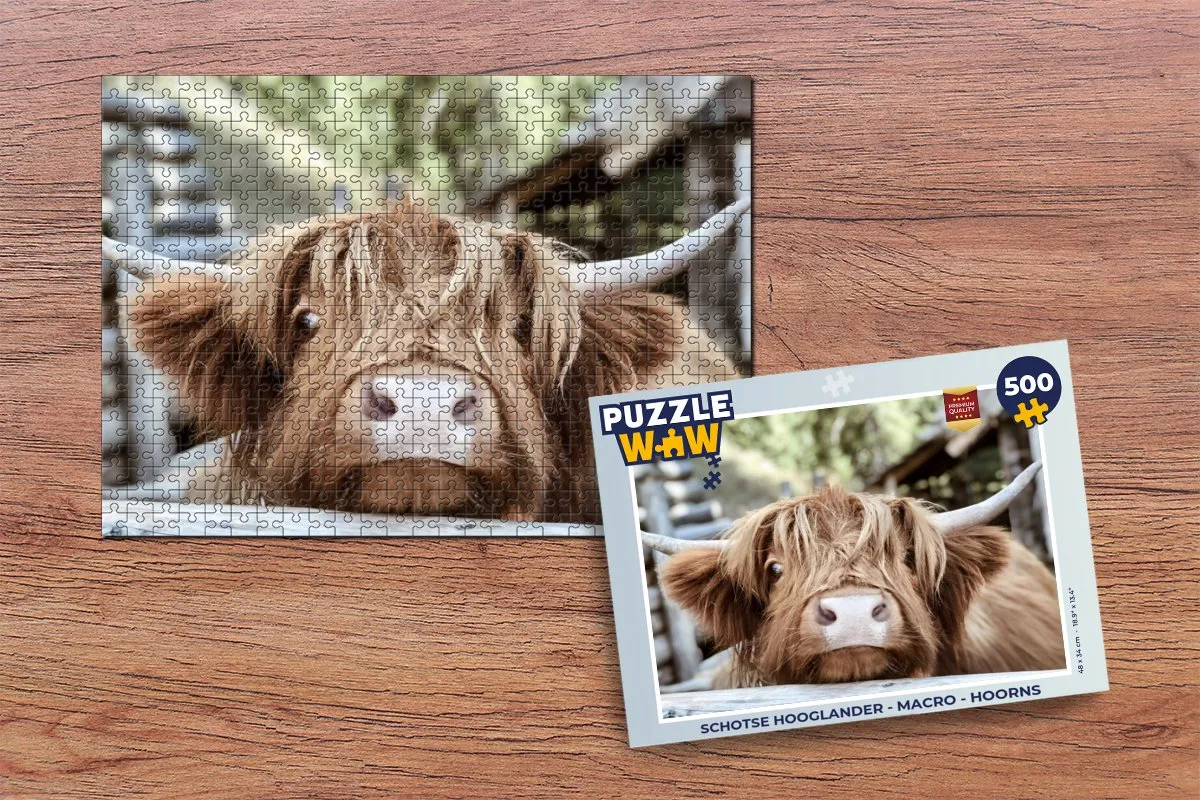 PuzzleWow Schotse Hooglander Legpuzzel 500 Stuks - Multicolor