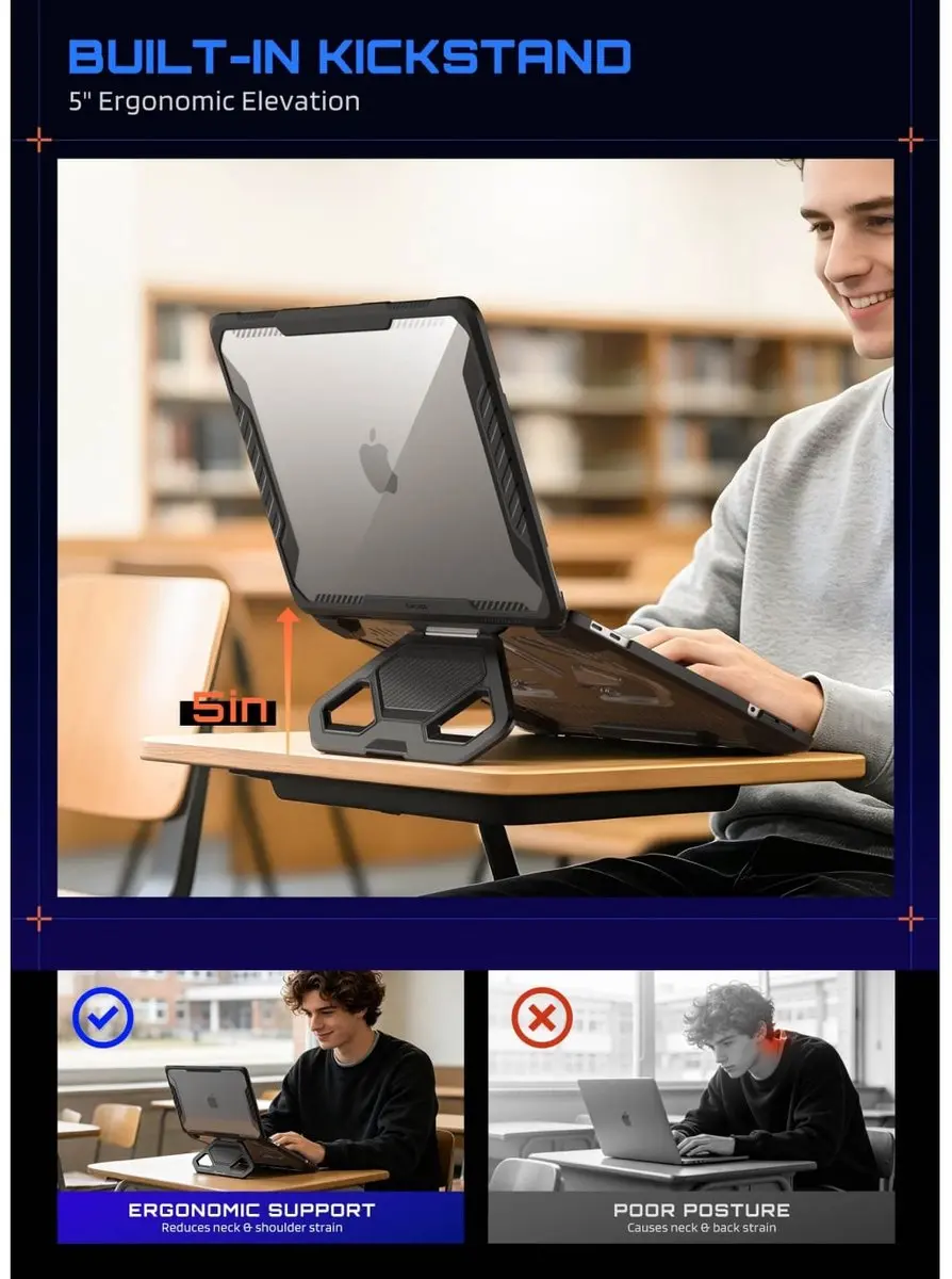 Supcase Unicorn Beetle Pro 15062 MacBook Hoesje - Zwart - afbeelding 4 van 6