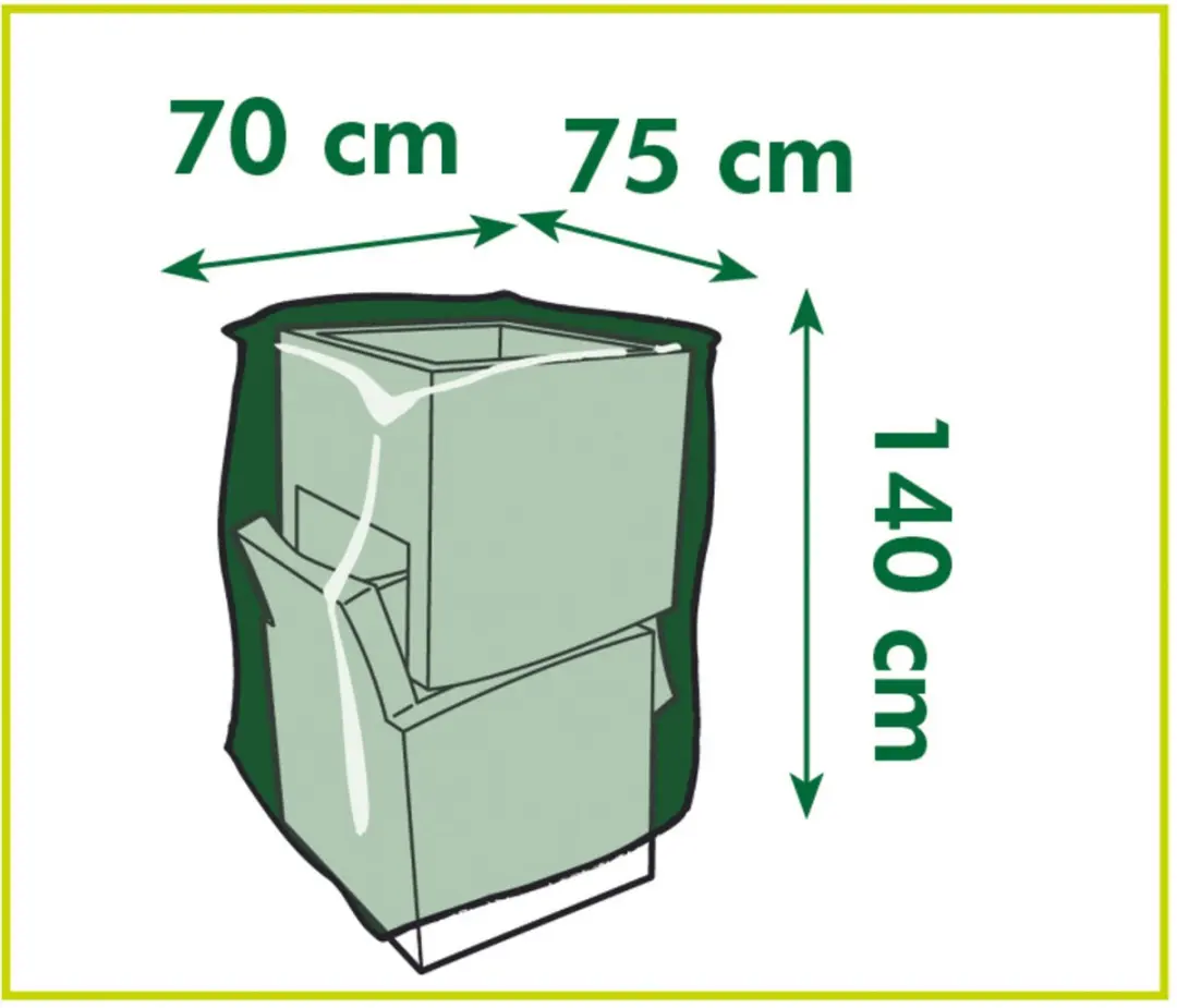 Nature Tuinmeubelhoes Grijs - 140x75x70cm - afbeelding 3 van 4