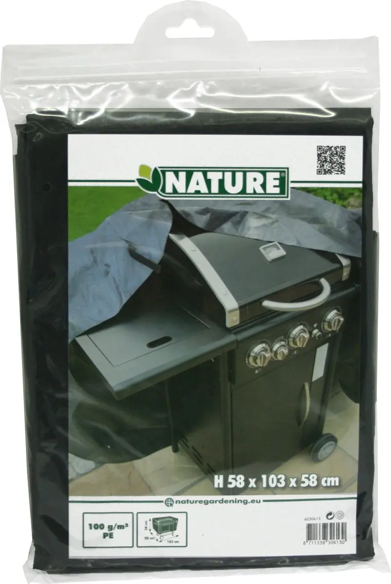 Nature Tuinmeubelhoes Gasbarbecue 103x58cm - Zwart - afbeelding 4 van 4