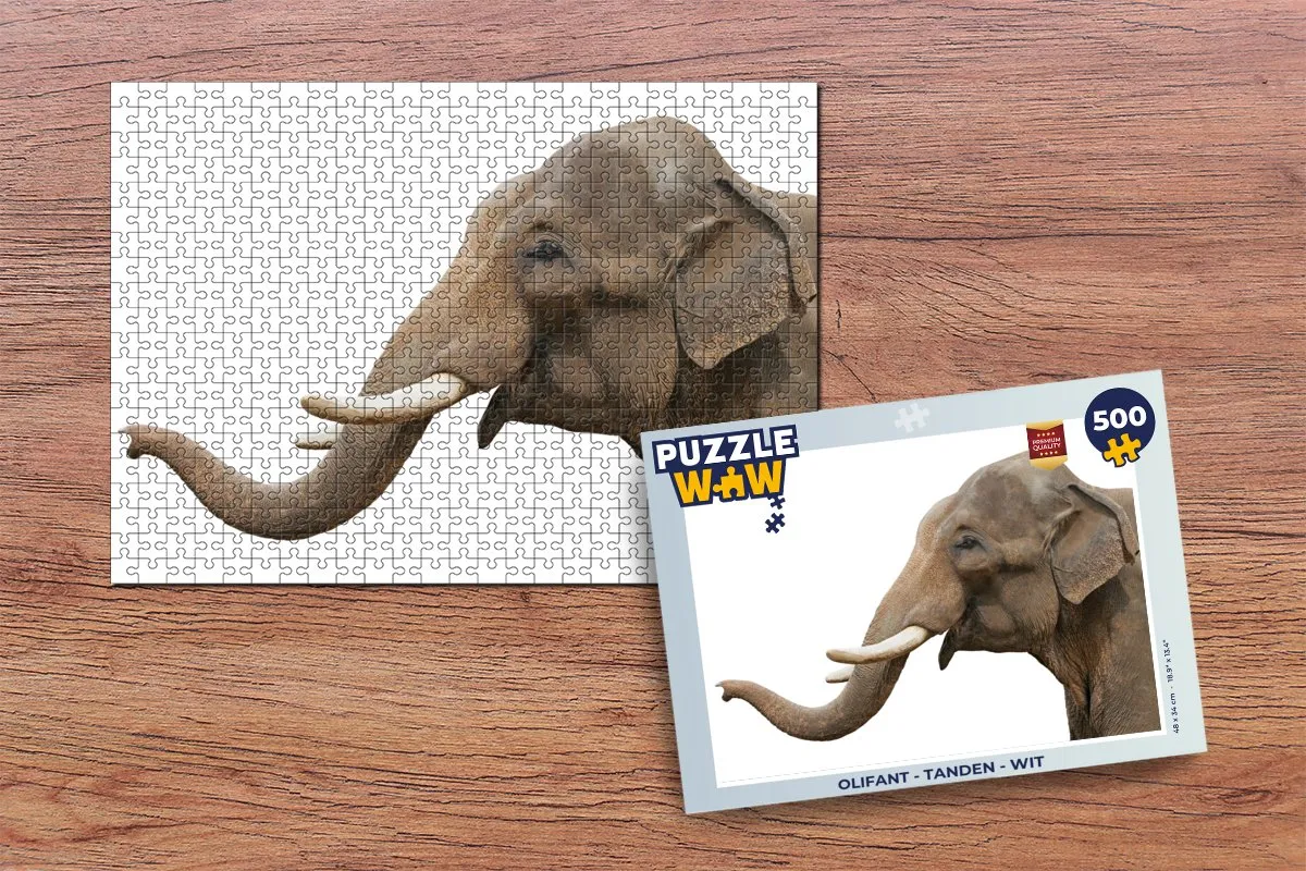 PuzzleWow Olifant Tanden Legpuzzel 500 Stuks - Multicolor