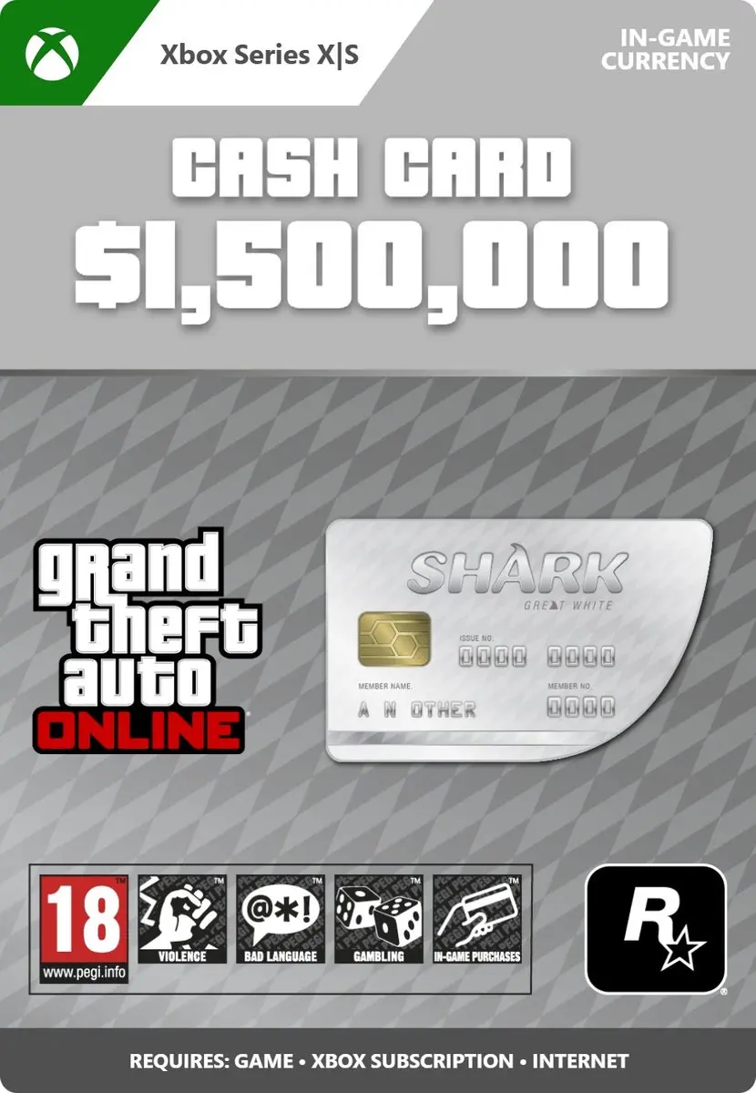 Rockstar GTA Online Great White Shark Cash Card 1.500.000