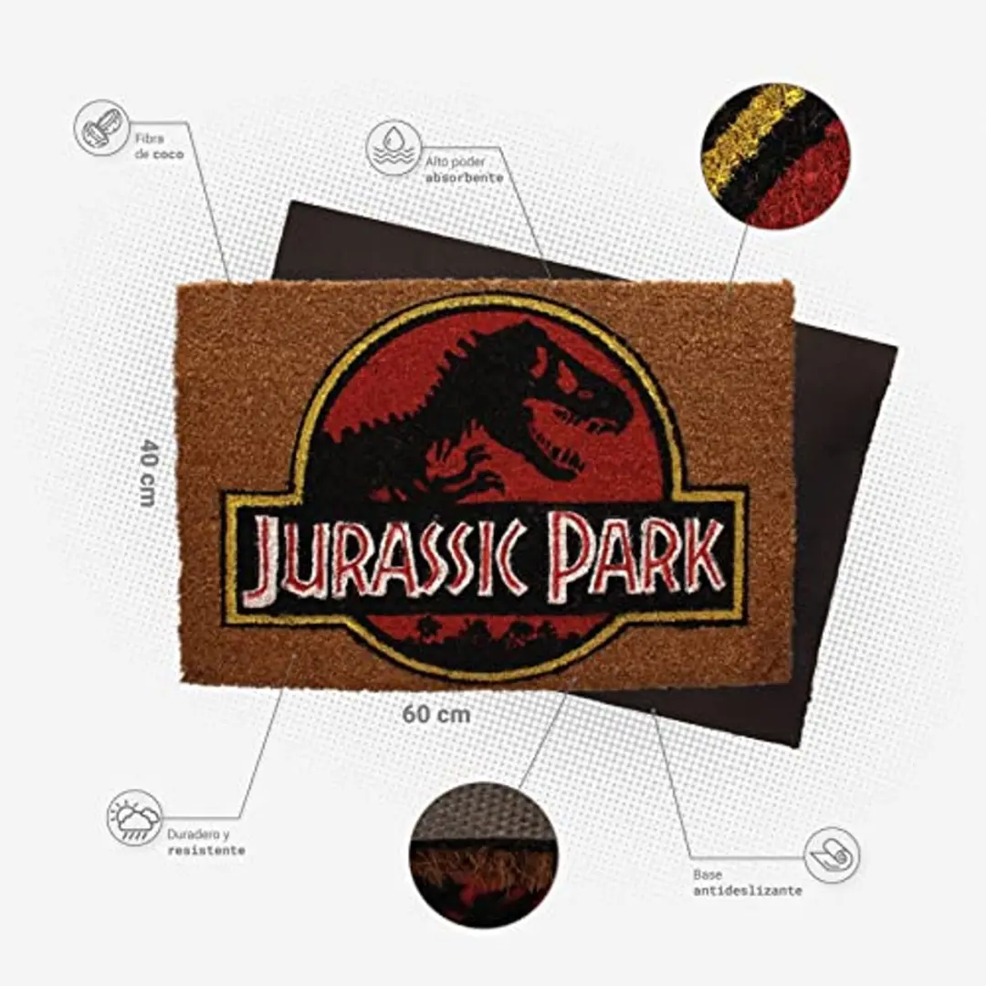 SD Toys Jurassic Park Deurmat 60x40cm - Bruin - afbeelding 4 van 5