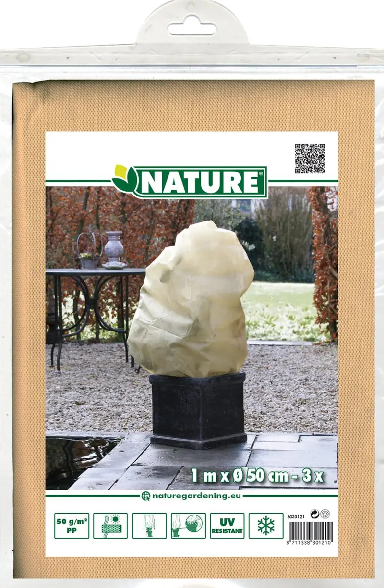 Nature Winterhoes H100 x Ø50cm - 3 Stuks - Beige - afbeelding 4 van 4