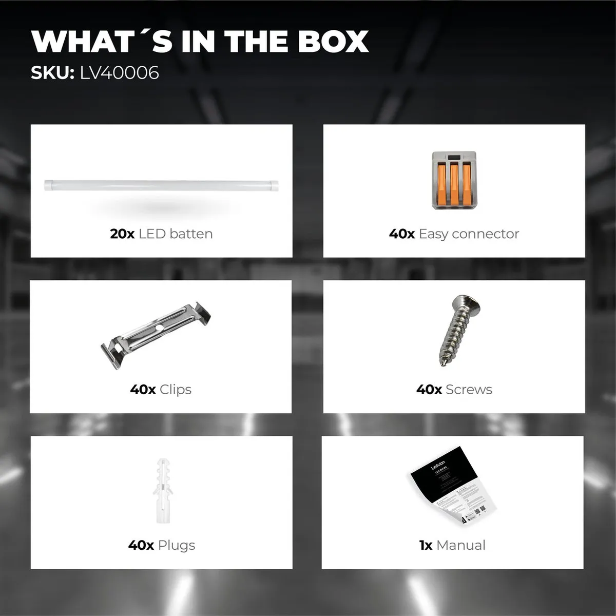 Ledvion - 20X LED Batten 150cm (40W, 6500K, 6000 lumen), Geïntegreerde LED, Daglicht Wit, Helder Licht, Plafonddlamp