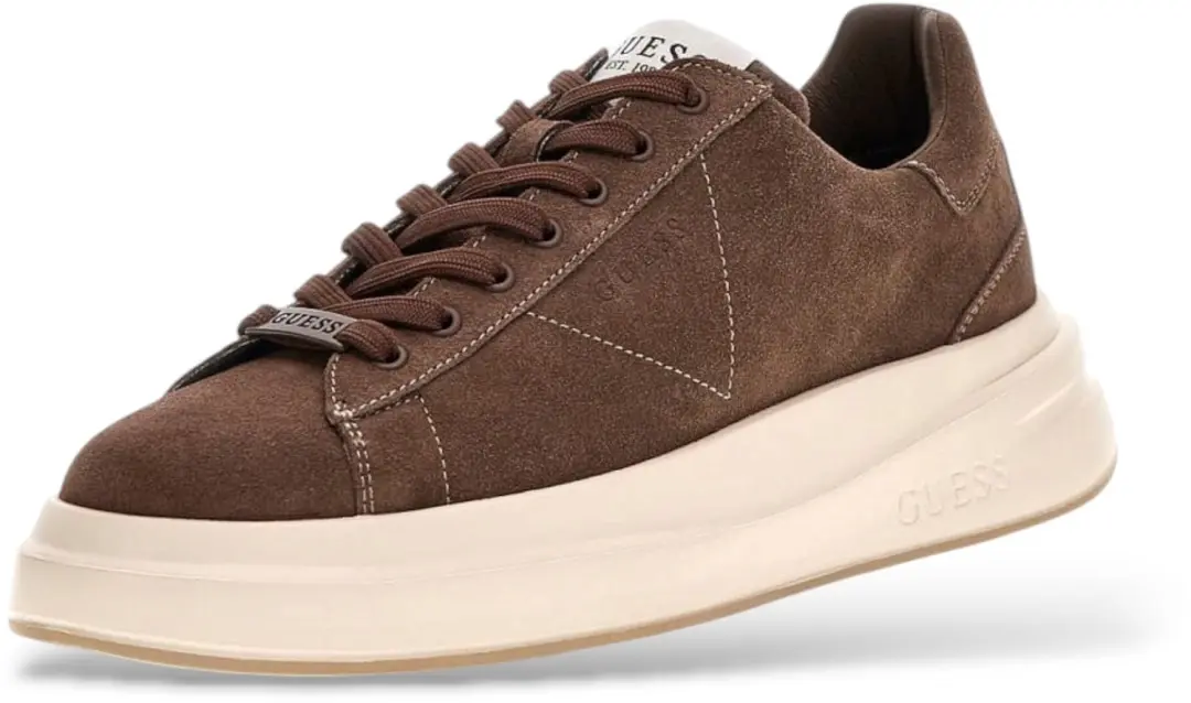 Guess Elba Leren Sneakers - Bruin - Maat 43 - afbeelding 4 van 6