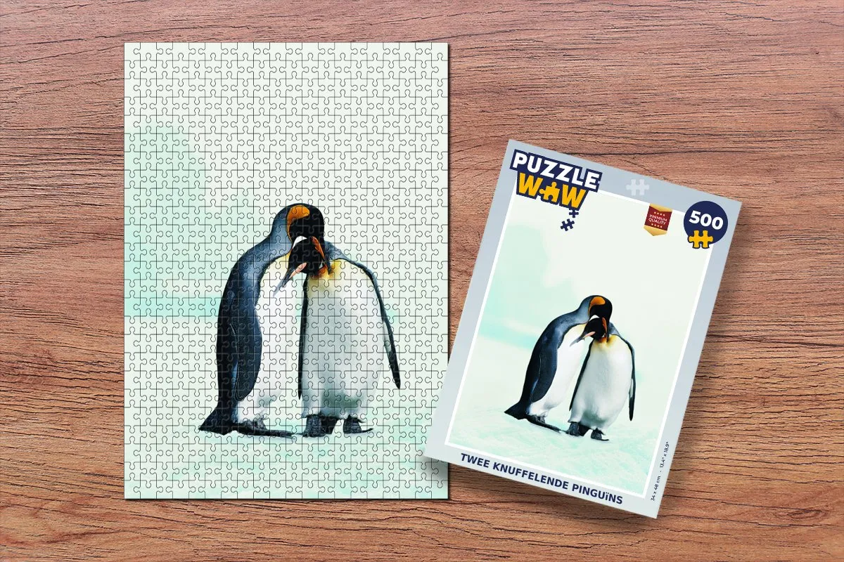 PuzzleWow Pinguïns Sneeuw Legpuzzel 500 Stuks - Multicolor