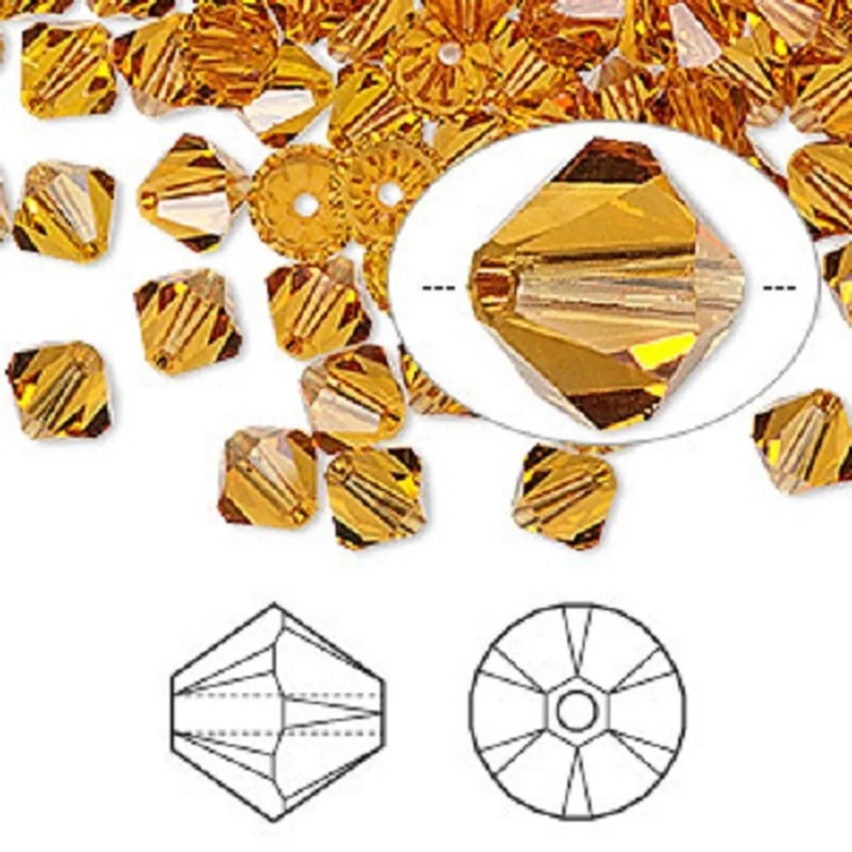 Swarovski Elements Xilion Bicone 5328 Topaz