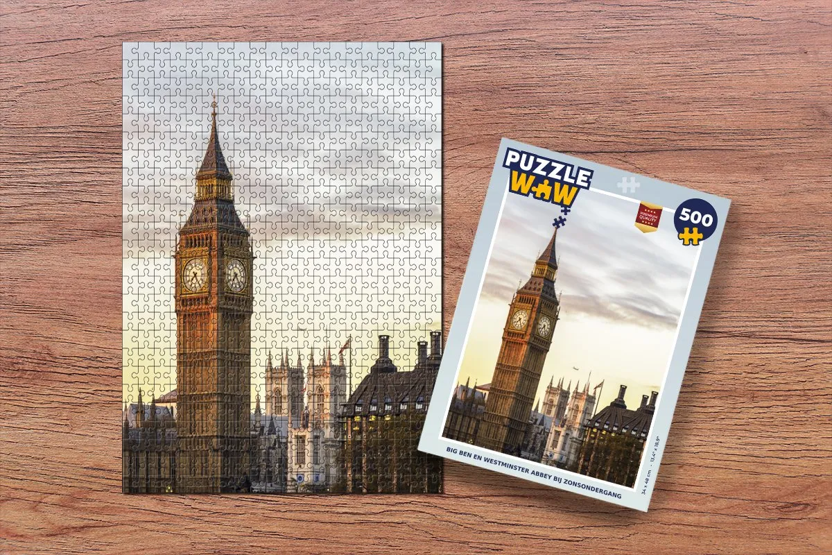 PuzzleWow Legpuzzel Big Ben Westminster Abbey 500 Stuks - Multicolor