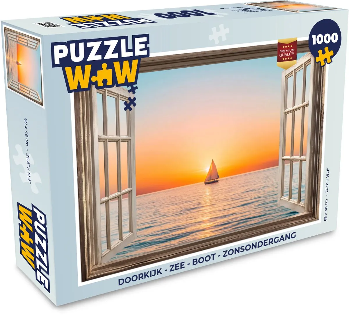 PuzzleWow Doorkijk Zee Boot Legpuzzel 1000 Stuks