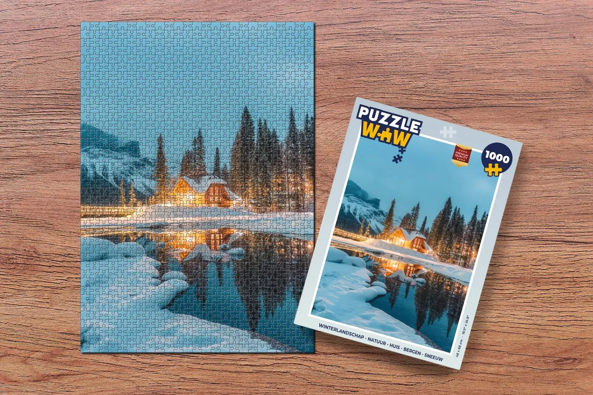 PuzzleWow Winterlandschap Puzzel 1000 Stuks - Bergmeer