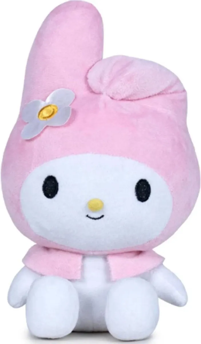 Hello Kitty Melody Pluche Knuffel 27cm - Wit/Rozig