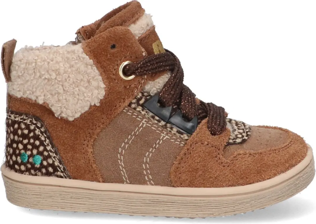 Pascal Pit Hoge Sneakers Meisjes Bruin