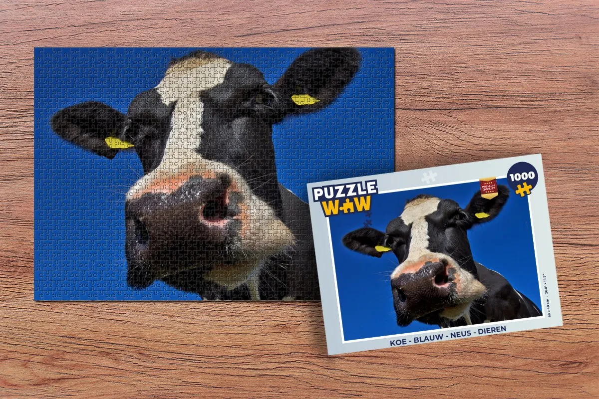 PuzzleWow Koe Neus Dieren Legpuzzel 1000 Stuks - Multicolor