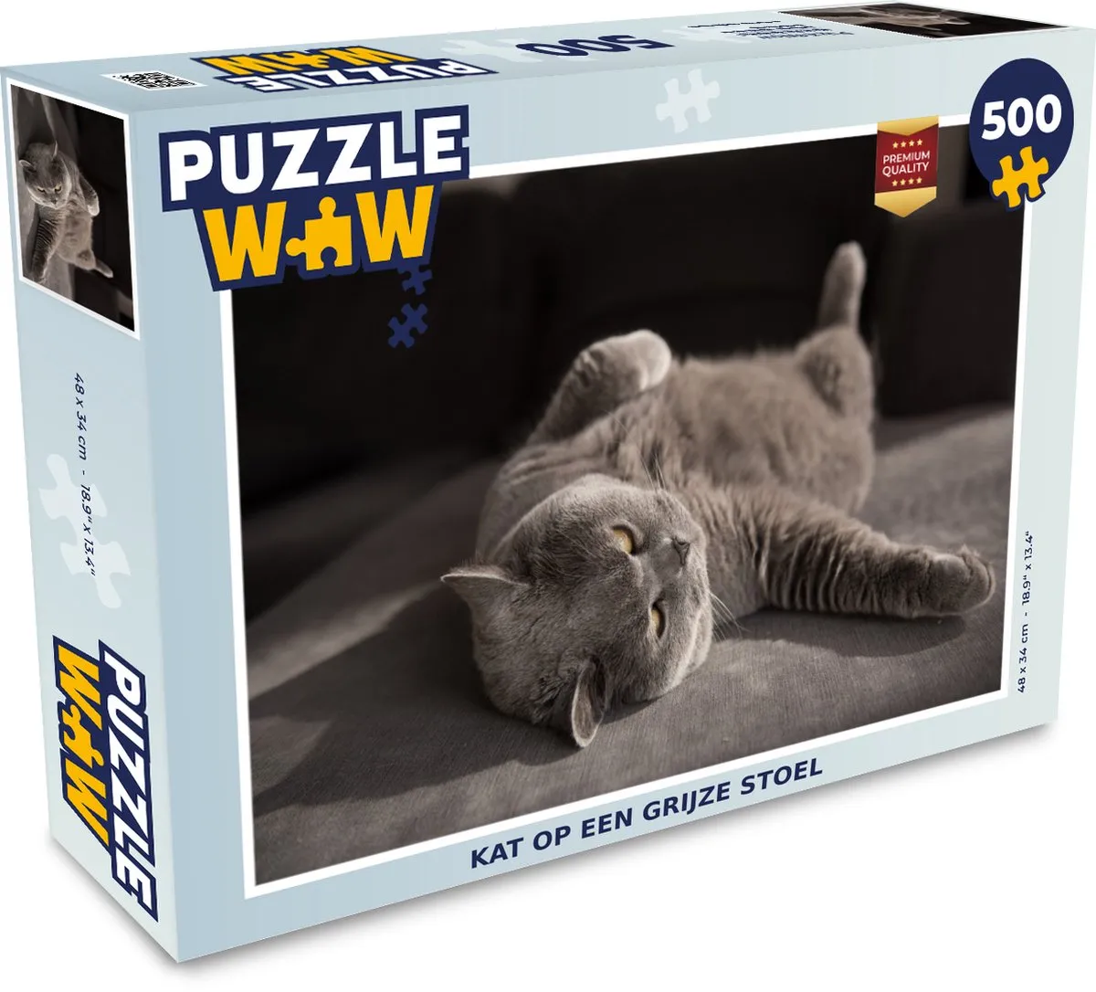 PuzzleWow Poes Legpuzzel 500 Stuks - Multicolor