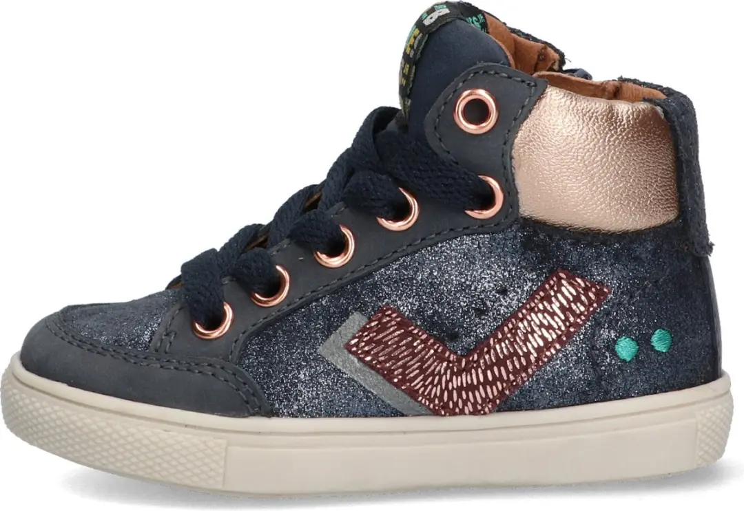 BunniesJR Lance Louw Hoge Sneakers 21 - Donkerblauw - afbeelding 6 van 6