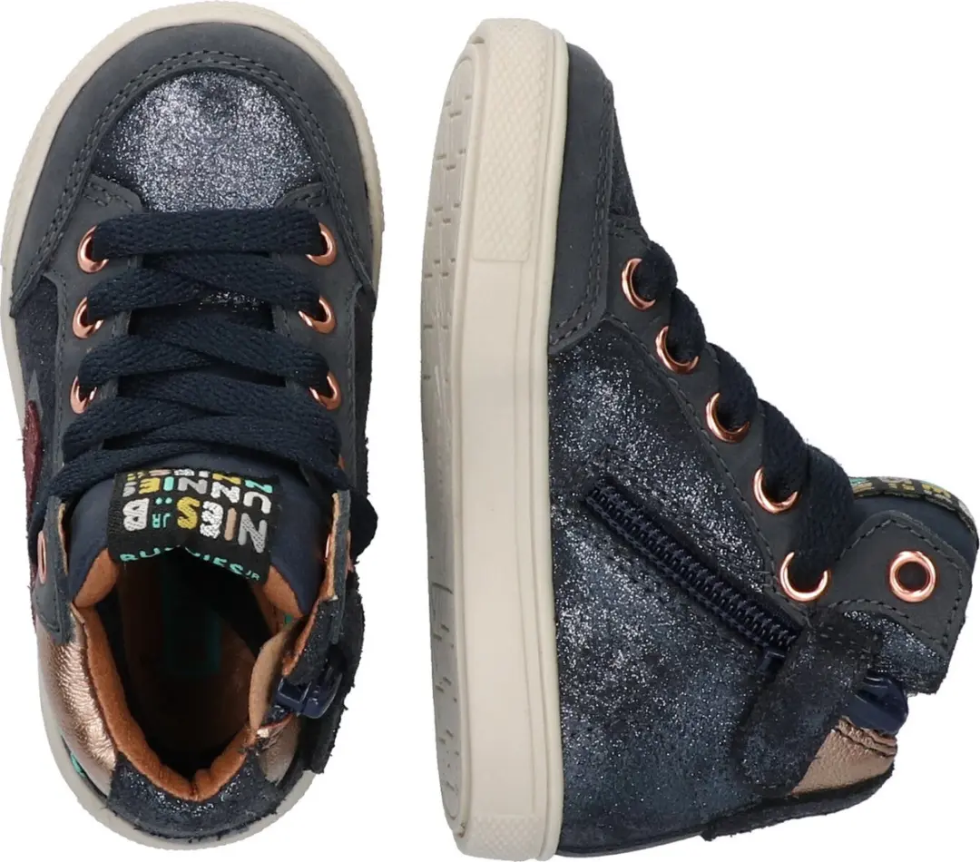 BunniesJR Lance Louw Hoge Sneakers 21 - Donkerblauw - afbeelding 3 van 6
