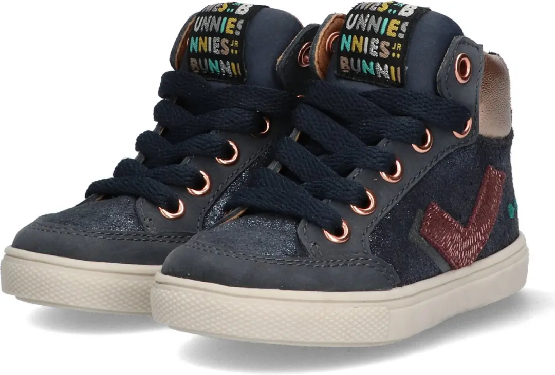 BunniesJR Lance Louw Hoge Sneakers 21 - Donkerblauw - afbeelding 2 van 6