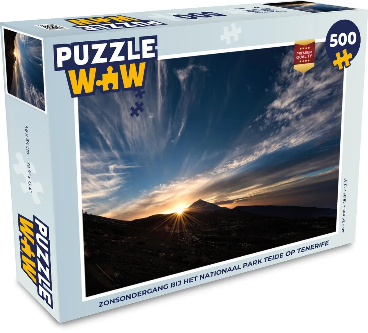 PuzzleWow Legpuzzel Zonsondergang Teide 500 Stuks - Multicolor