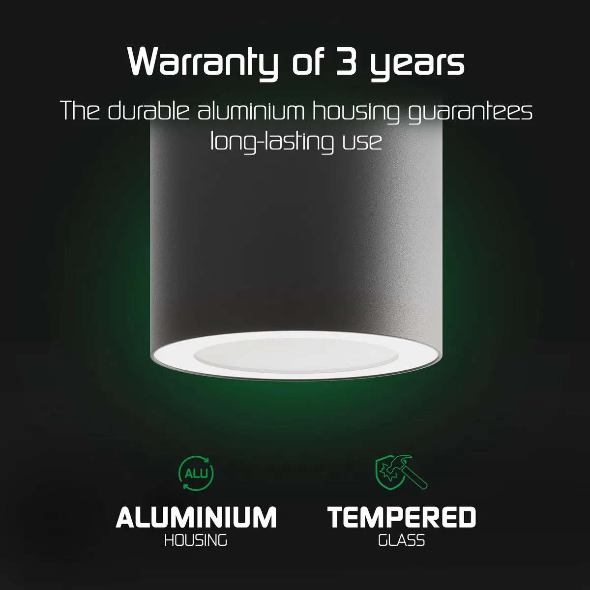 Ledvion LED Opbouwspot GU10 3W - Zwart ø90mm