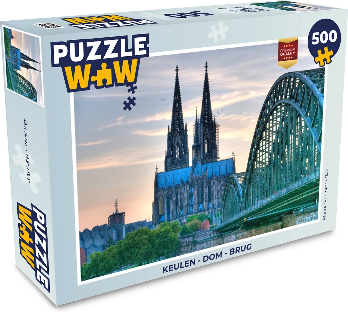 PuzzleWow Keulen Dom Brug Legpuzzel 500 Stuks - Multicolor