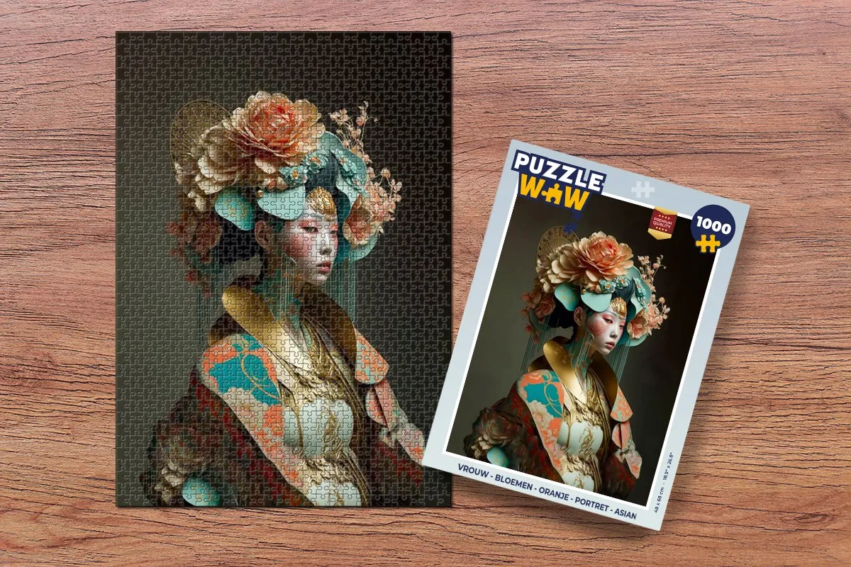 PuzzleWow Bloemen Portret Legpuzzel 1000 Stuks - Multicolor
