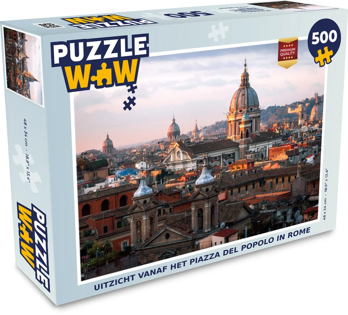 PuzzleWow Rome Italië Legpuzzel 500 Stuks - Multicolor