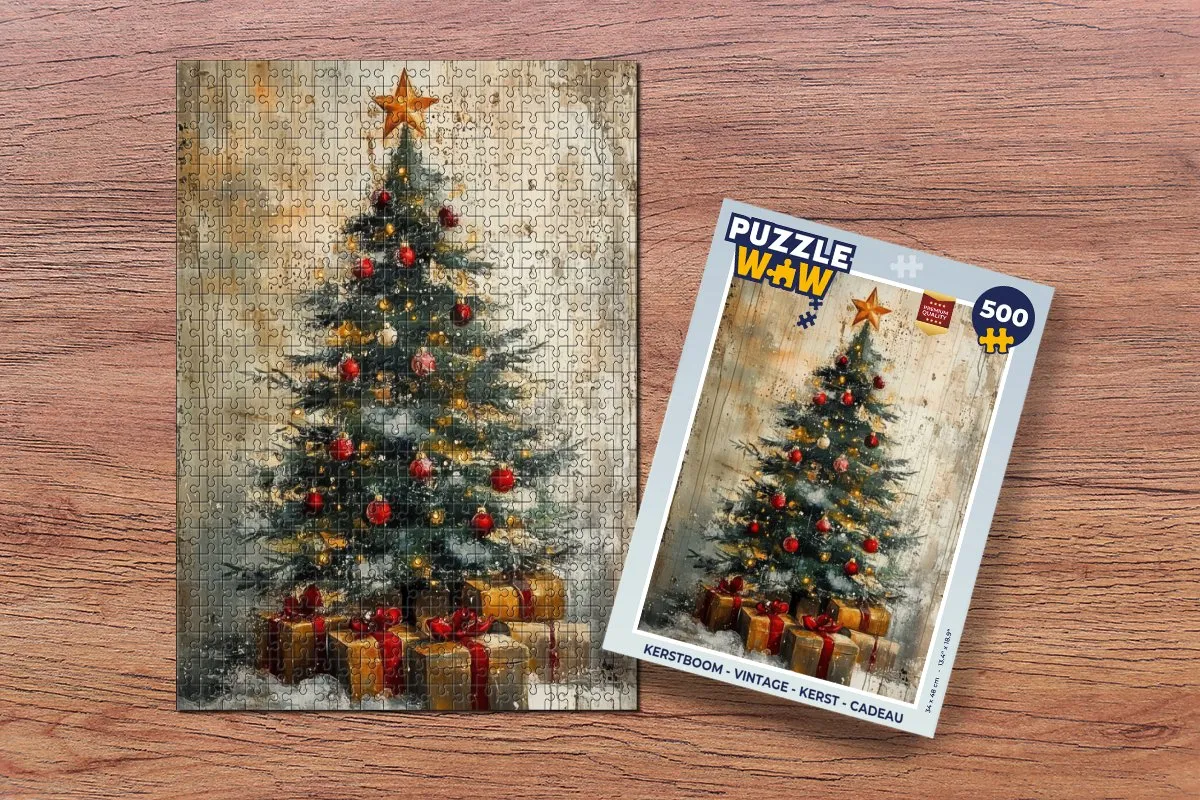 PuzzleWow Kerstboom Vintage Legpuzzel 500 Stuks - Kerstboom