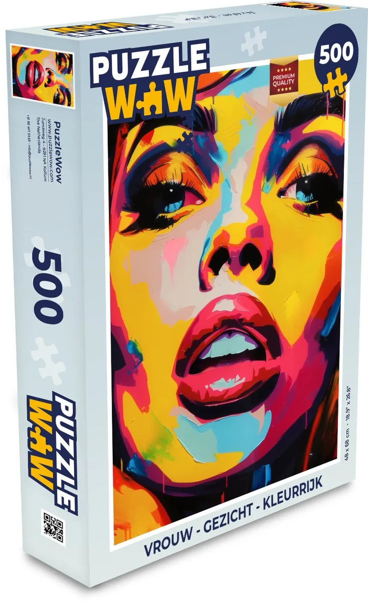 PuzzleWow Vrouw Gezicht Legpuzzel 500 Stuks