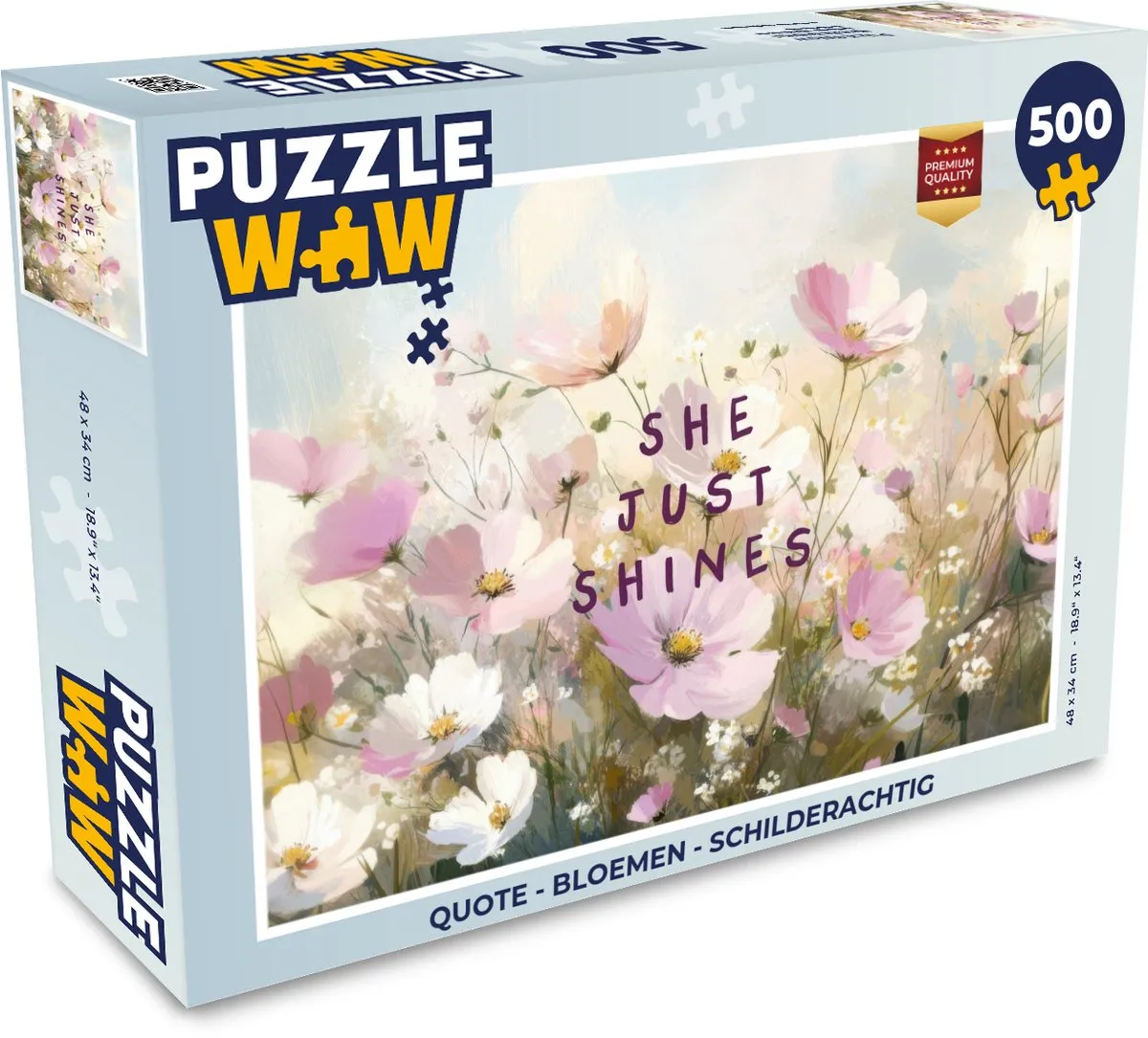 PuzzleWow Quote Bloemen Legpuzzel 500 Stuks