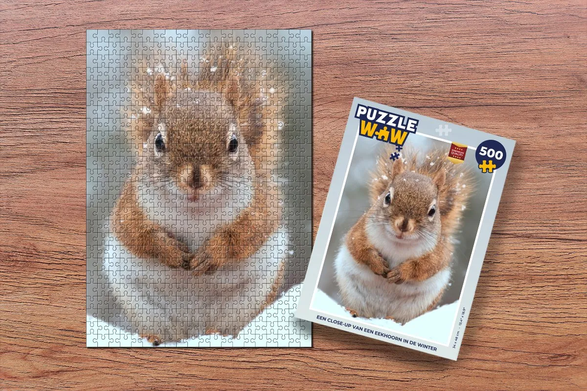 PuzzleWow Eekhoorn Sneeuwvlok Legpuzzel 500 Stuks - Multicolor