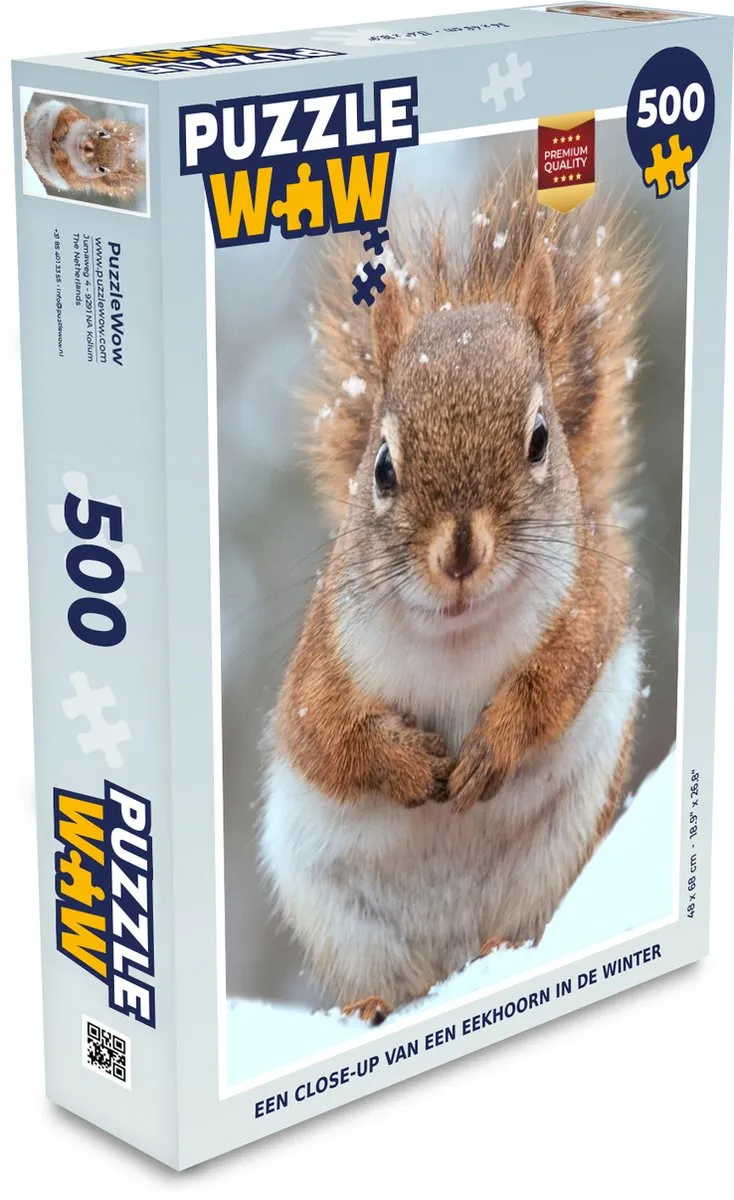 PuzzleWow Eekhoorn Sneeuwvlok Legpuzzel 500 Stuks