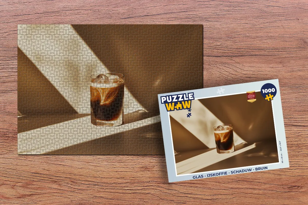 PuzzleWow IJskoffie Puzzel 1000 Stuks - Glas