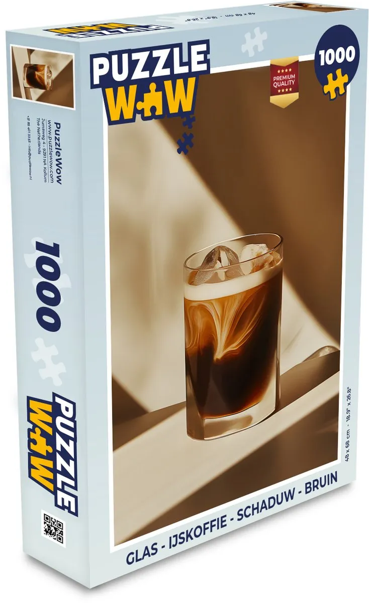 PuzzleWow IJskoffie Puzzel 1000 Stuks - Glas