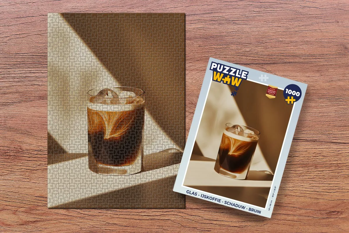 PuzzleWow IJskoffie Puzzel 1000 Stuks - Glas