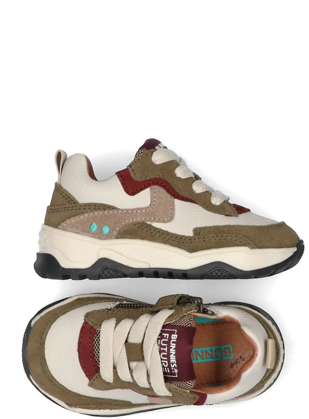 BunniesJR Cole Chunky Jongens Sneakers - Legergroen - Maat 27 - afbeelding 5 van 6