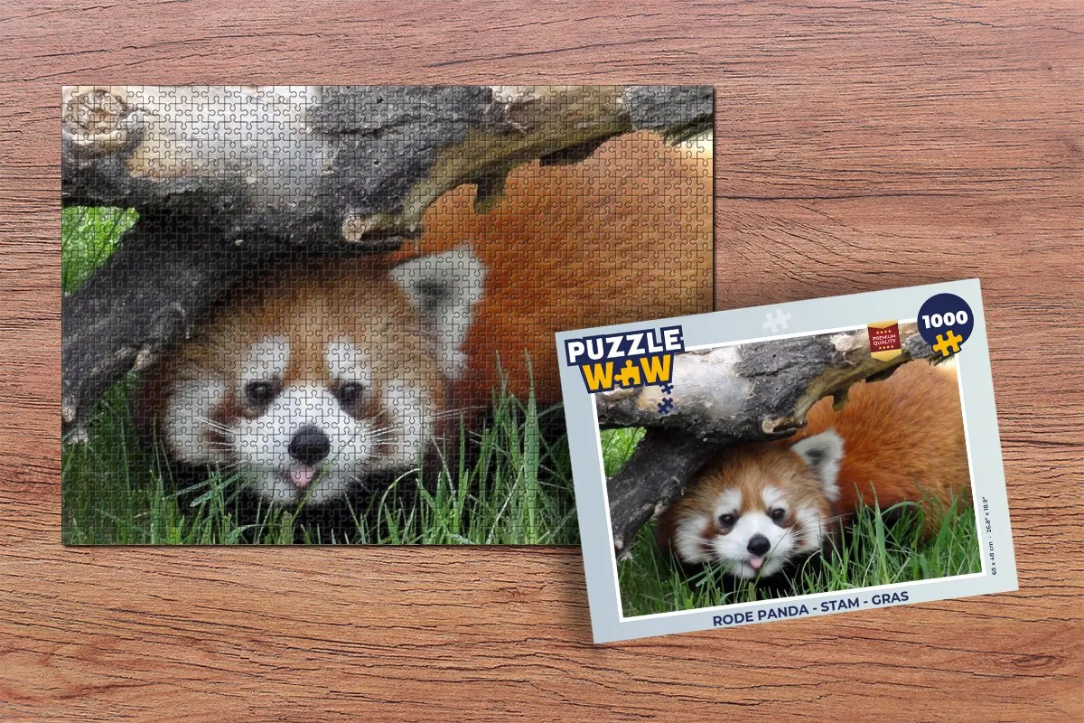 PuzzleWow Rode Panda Legpuzzel 1000 Stuks - Multicolor