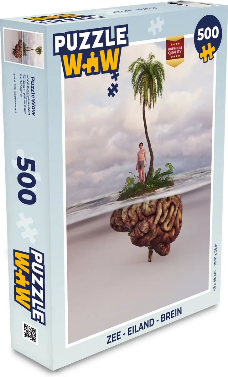 PuzzleWow Zee - Eiland - Brein Legpuzzel 500 Stuks - Multicolor