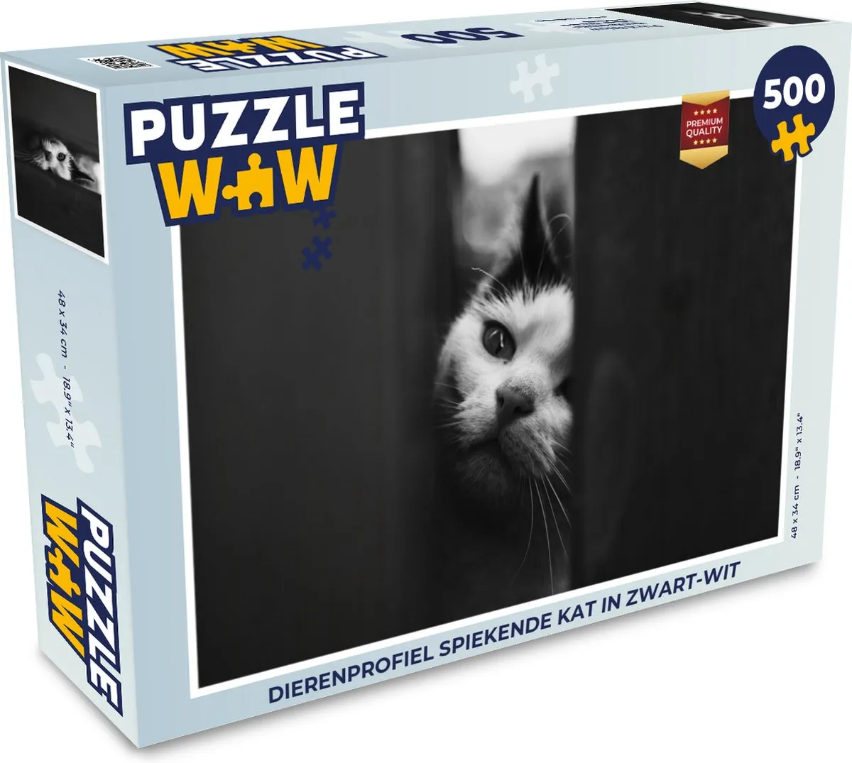 PuzzleWow Dierenprofiel Kat Legpuzzel 500 Stuks