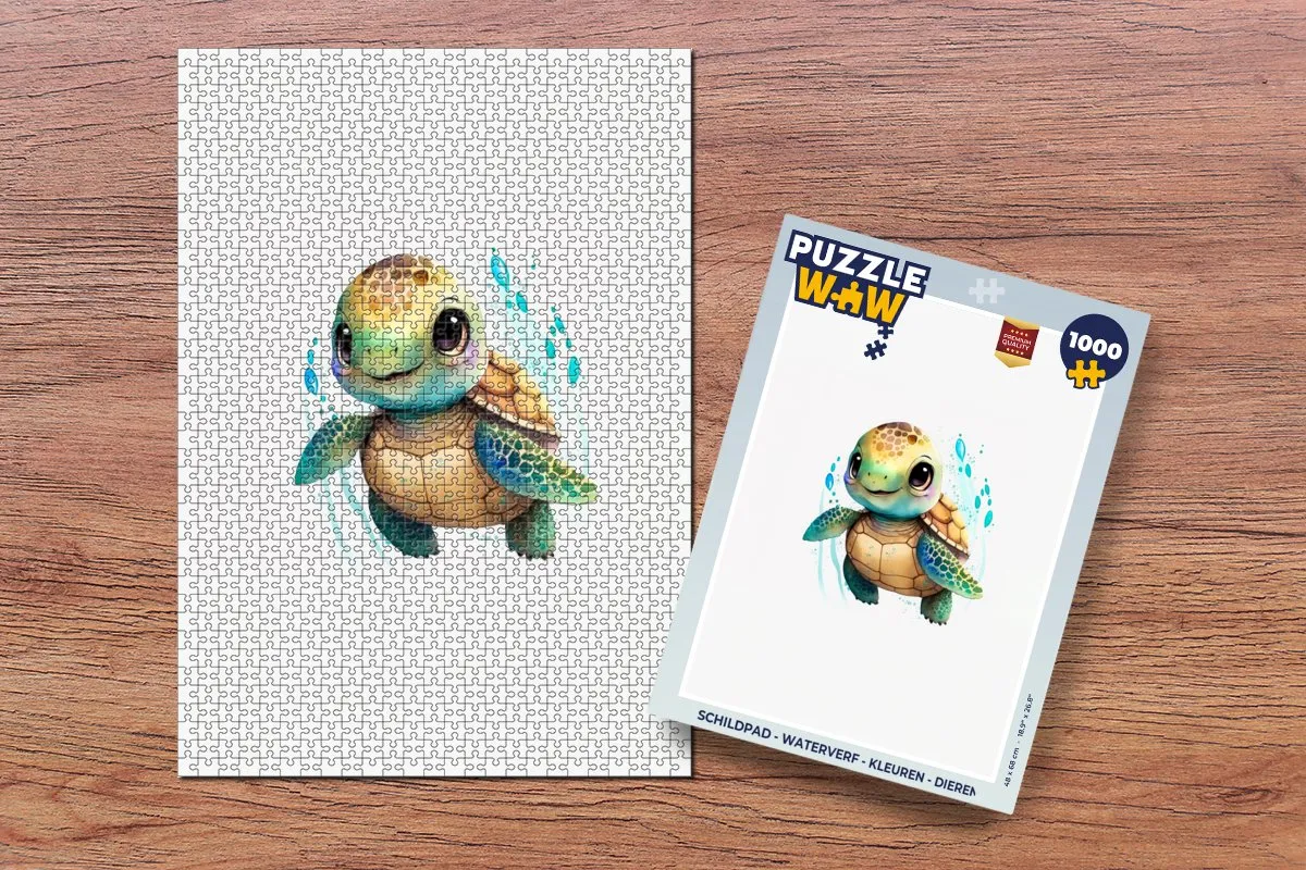 PuzzleWow Schildpad Legpuzzel 1000 Stuks - Multicolor