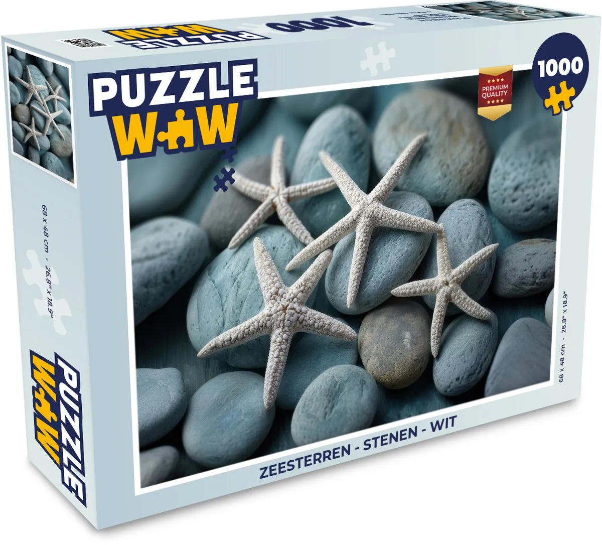 PuzzleWow Zeesterren Stenen Legpuzzel 1000 Stuks - Wit