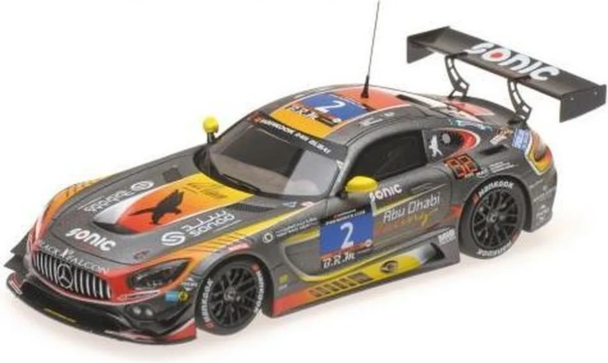 Mercedes-AMG GT3 Abu Dhabi Racing #2 24h Dubai 2016 - 1:43 Minichamps - Grijs/Rood/Geel