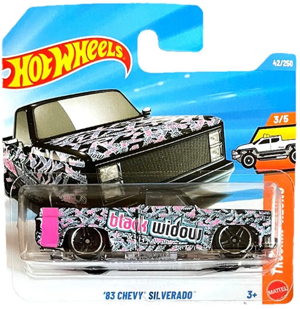 Hot Wheels '83 Chevy Silverado Black Widow 21A Short Card 2026
