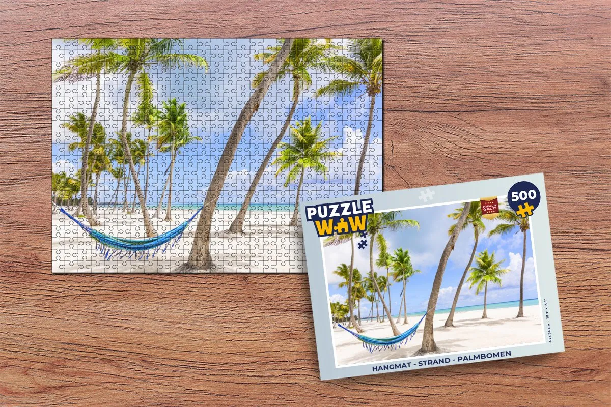 PuzzleWow Hangmat Strand Puzzel 500 Stuks - Multicolor